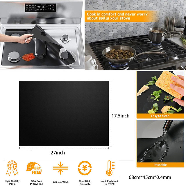 1/2pc Silicone Stove Covers Kitchen Stovetop Protector Clean Mat Pad For  Gas Burner Stove Top Cover Easier To Cut Clean Reusable - AliExpress